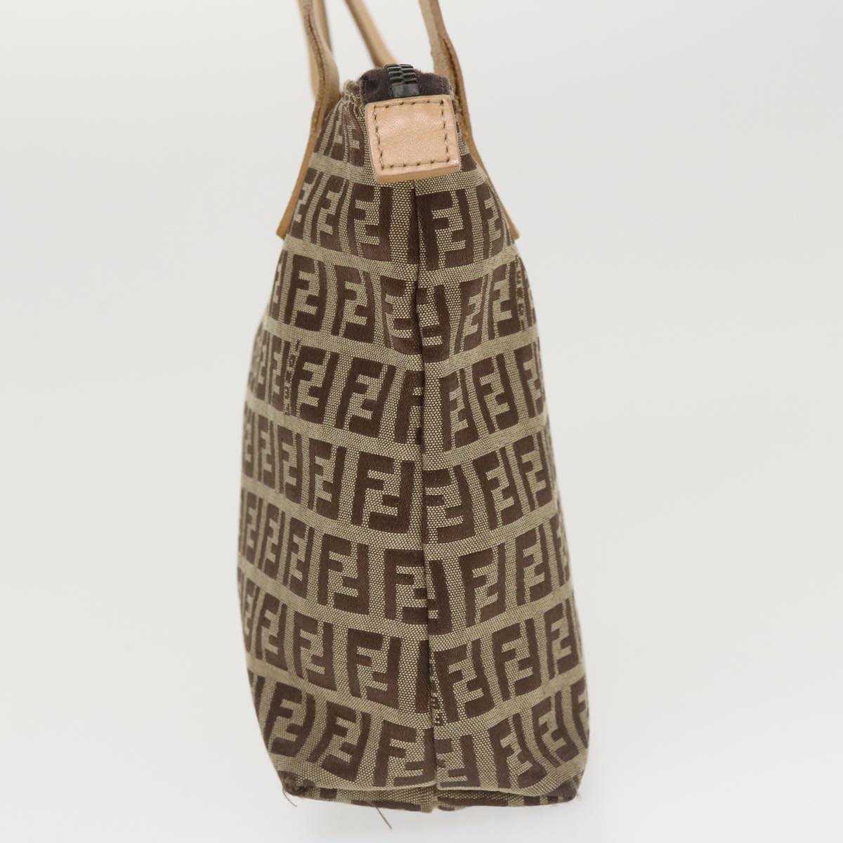 FENDI Zucchino Canvas Shoulder Bag Brown am3565