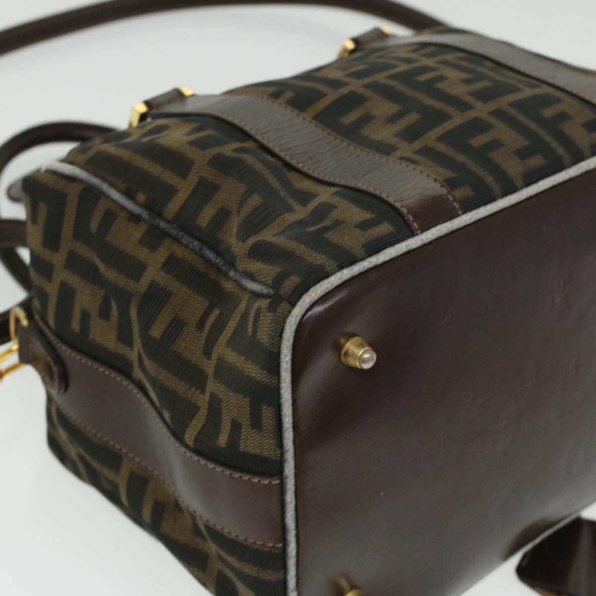 FENDI Hand Bag Zucca Canvas Brown am3593