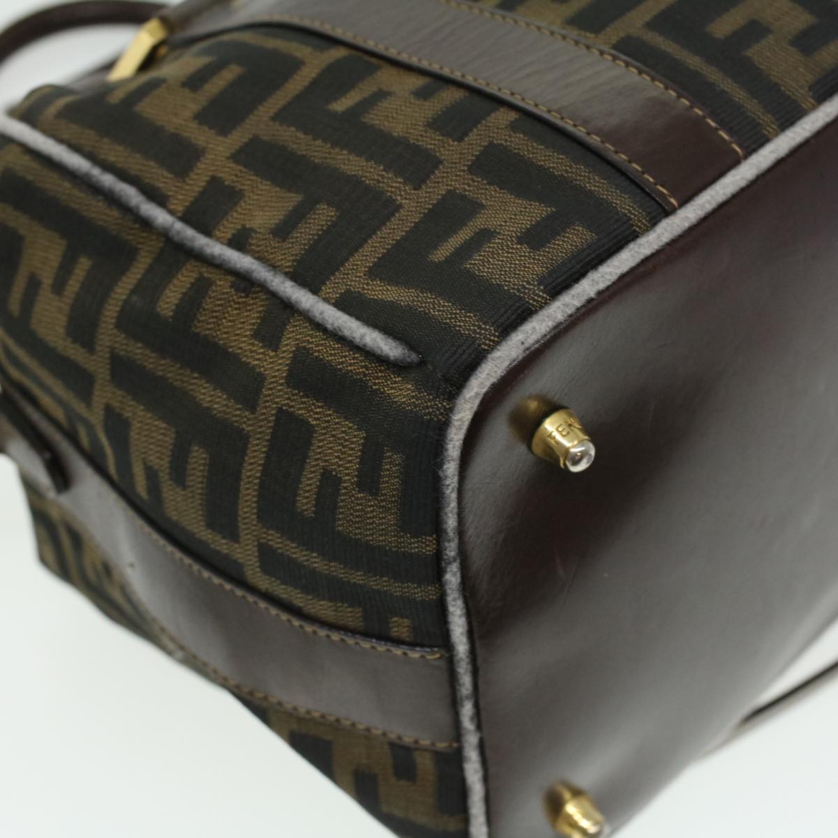 FENDI Hand Bag Zucca Canvas Brown am3593