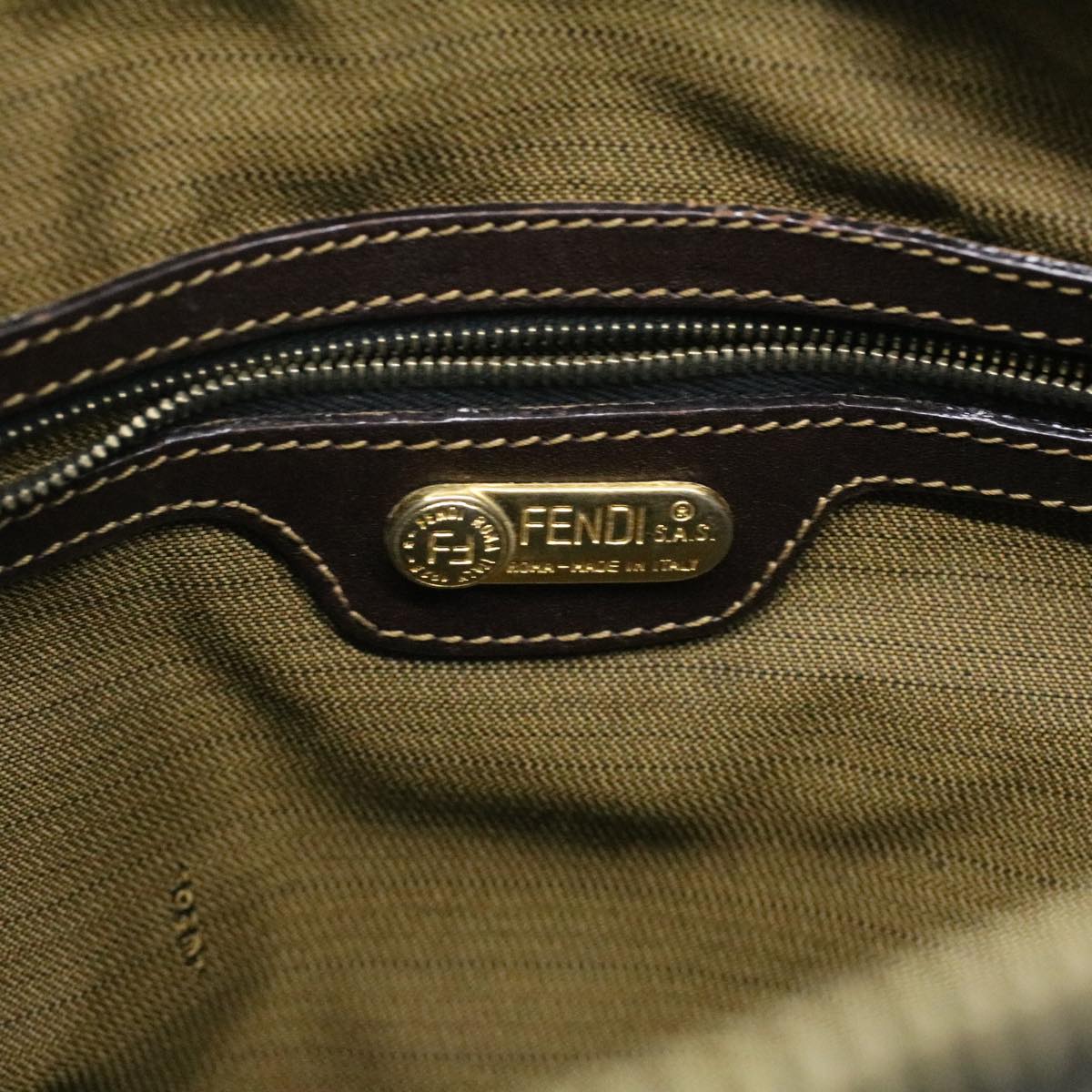 FENDI Hand Bag Zucca Canvas Brown am3593