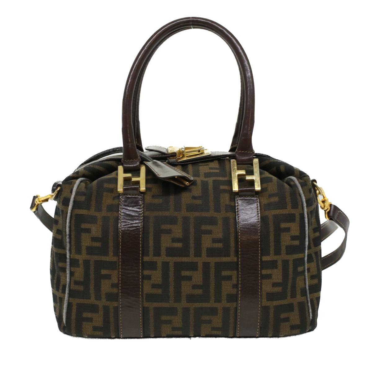 FENDI Hand Bag Zucca Canvas Brown am3593