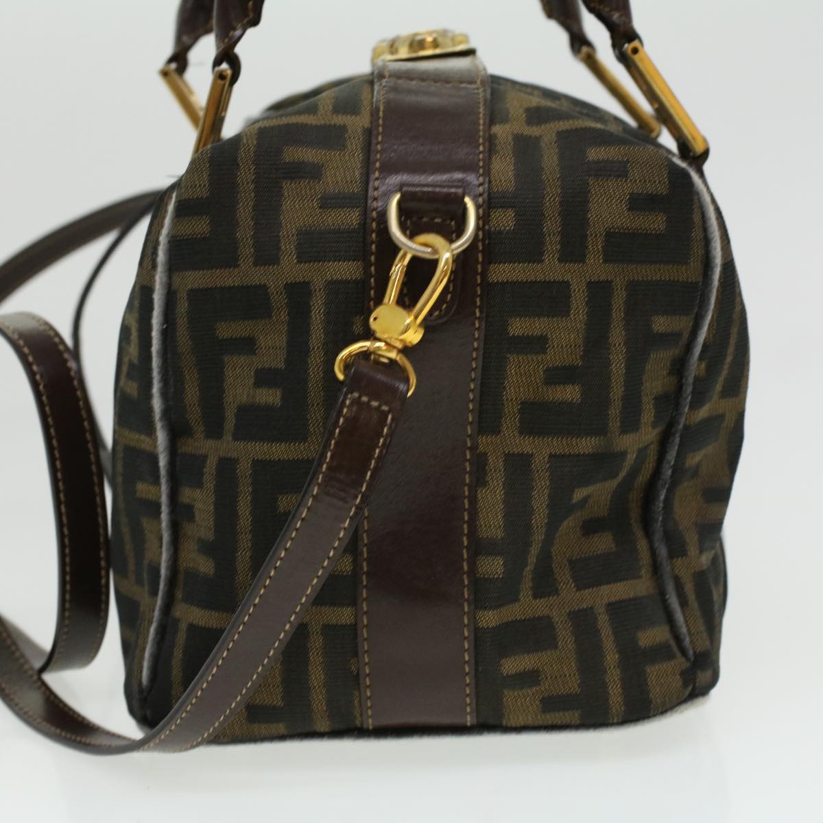 FENDI Hand Bag Zucca Canvas Brown am3593