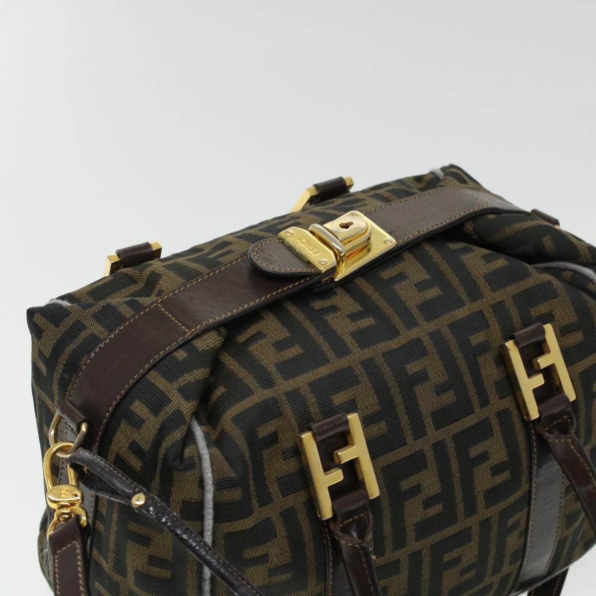 FENDI Hand Bag Zucca Canvas Brown am3593