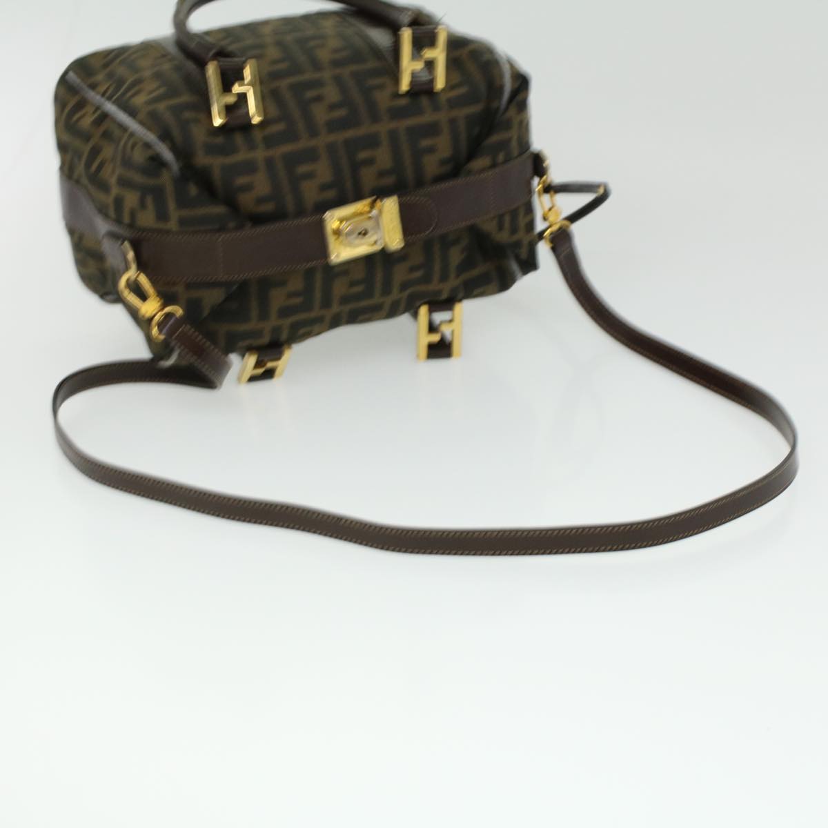 FENDI Hand Bag Zucca Canvas Brown am3593