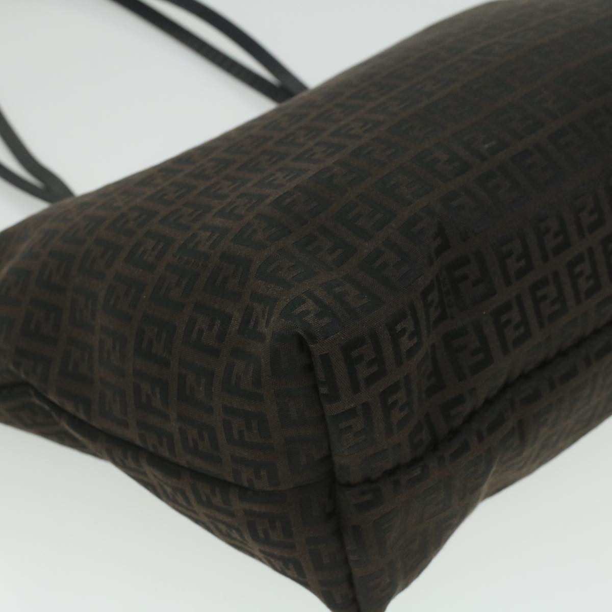 FENDI Zucchino Canvas Tote Bag Dark Brown am3762
