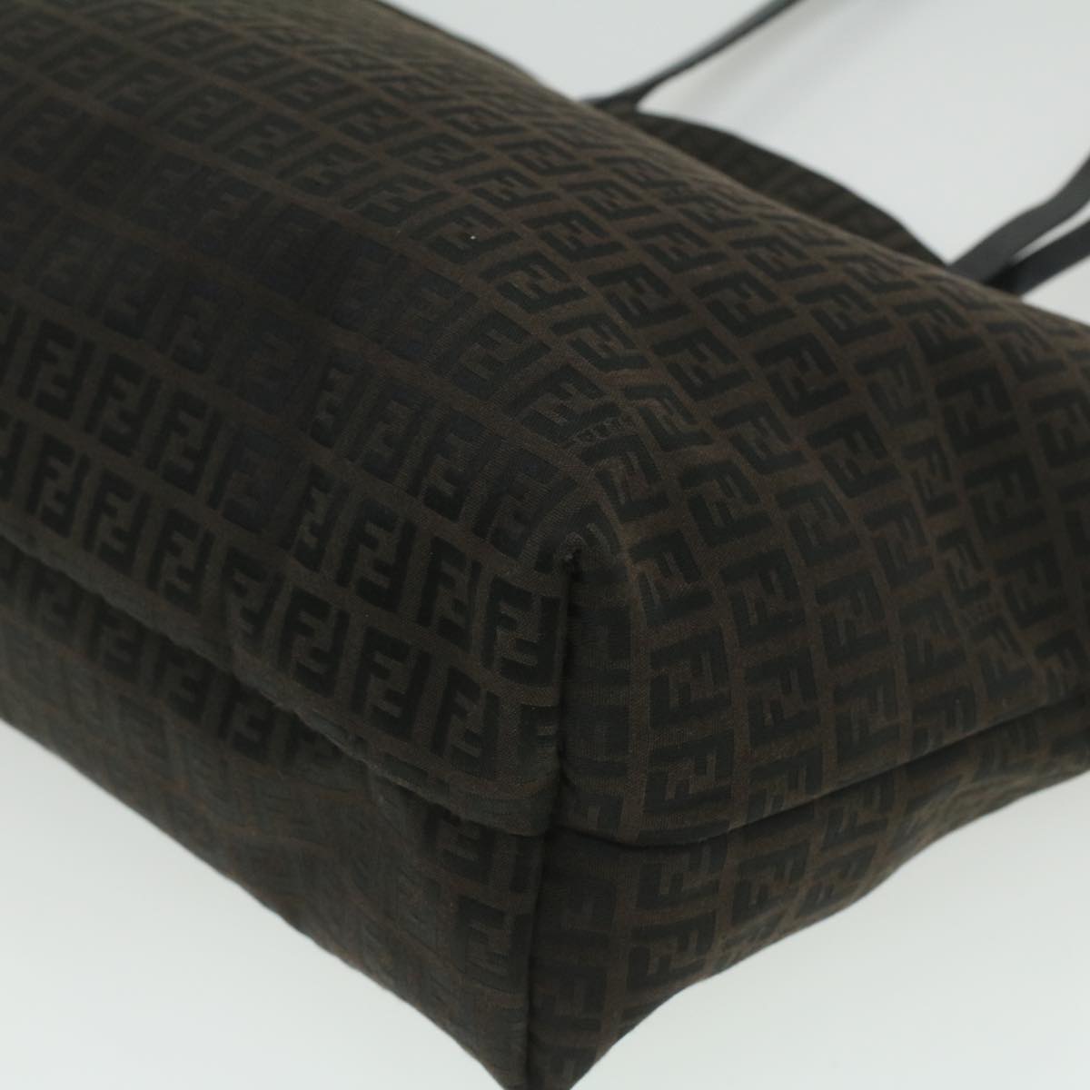 FENDI Zucchino Canvas Tote Bag Dark Brown am3762