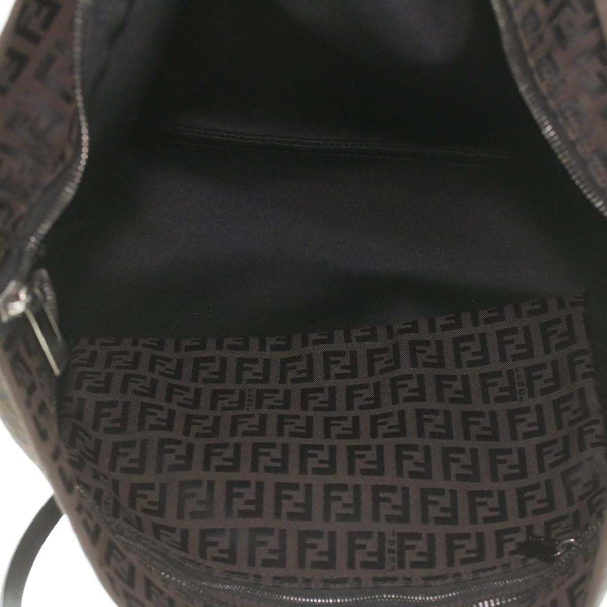 FENDI Zucchino Canvas Tote Bag Dark Brown am3762
