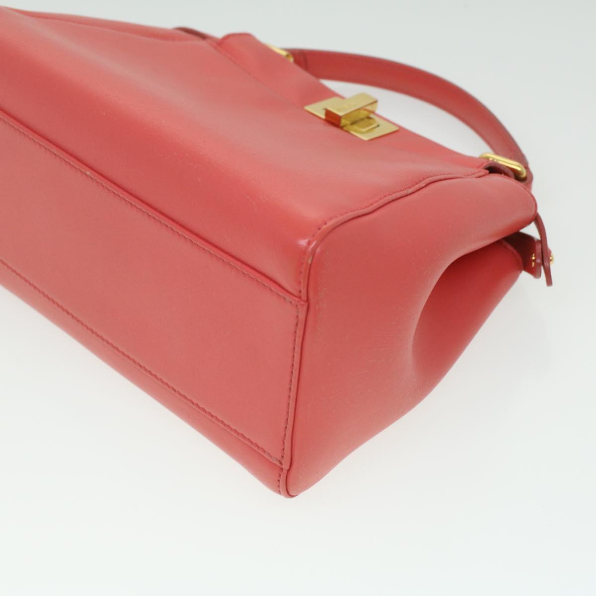 FENDI micro picaboo Hand Bag Leather 2way Orange am3883