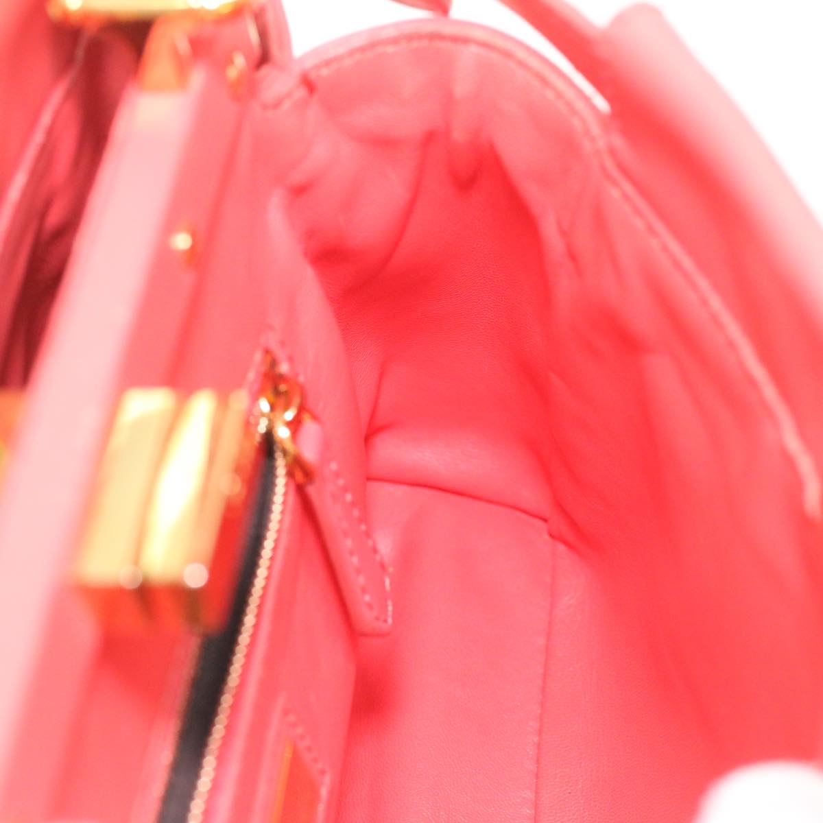 FENDI micro picaboo Hand Bag Leather 2way Orange am3883