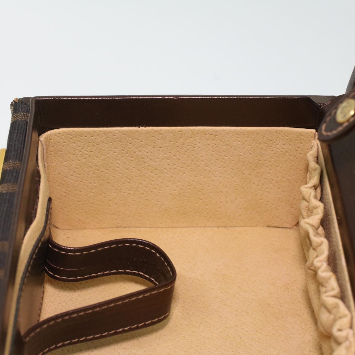 FENDI Zucca Canvas Hand Bag 2way Brown Black am3888A