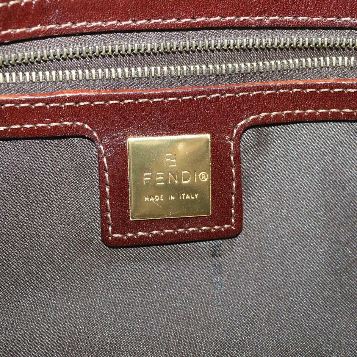 FENDI Mamma Baguette Zucchino Shoulder Bag Coated Canvas Brown am3912