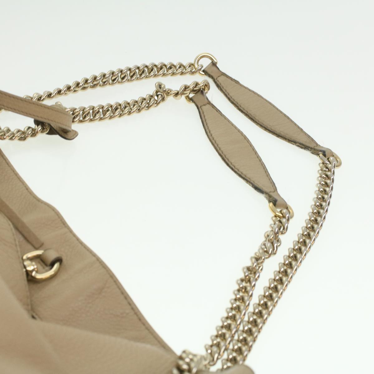 GUCCI Chain Soho Shoulder Bag Leather Beige 310306 am3948
