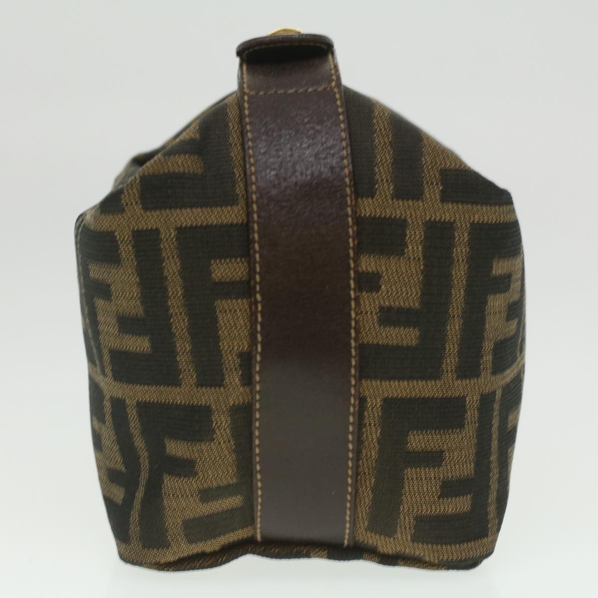 FENDI Zucca Canvas hand Pouch Nylon Brown Black am3972