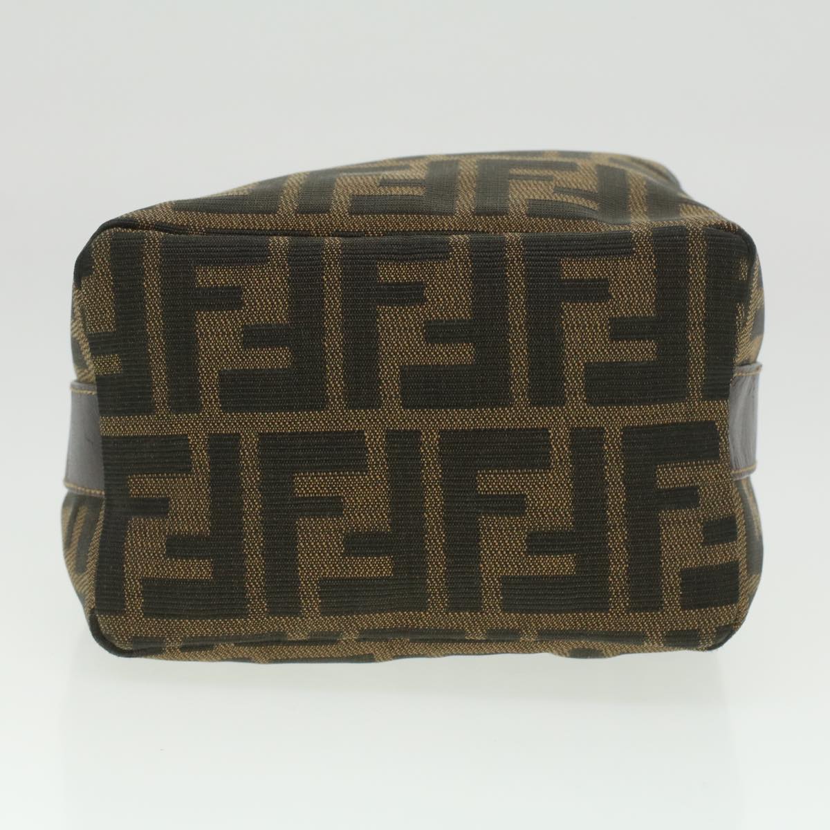 FENDI Zucca Canvas hand Pouch Nylon Brown Black am3972