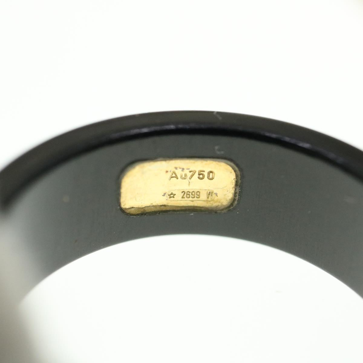 GUCCI Interlocking YG ring 18K Ring Black 606826 am3996