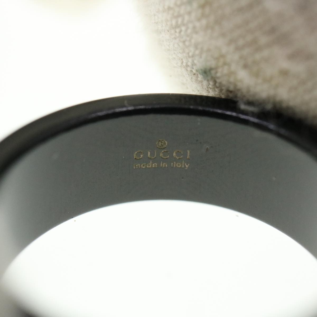 GUCCI Interlocking YG ring 18K Ring Black 606826 am3996