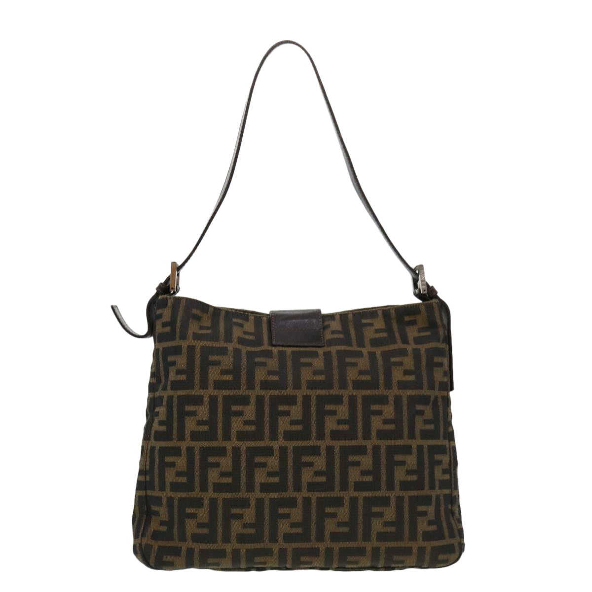 FENDI Zucca Canvas Mamma Baguette Shoulder Bag Brown 2258 26727 009 am4024