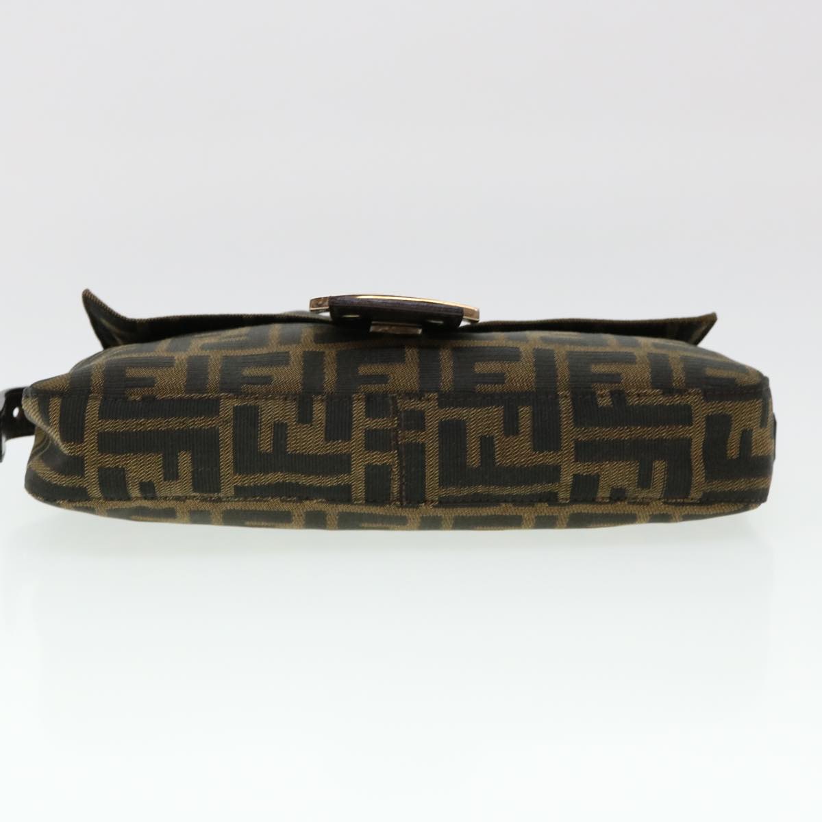 FENDI Zucca Canvas Mamma Baguette Shoulder Bag Brown Black 232126424 am4025