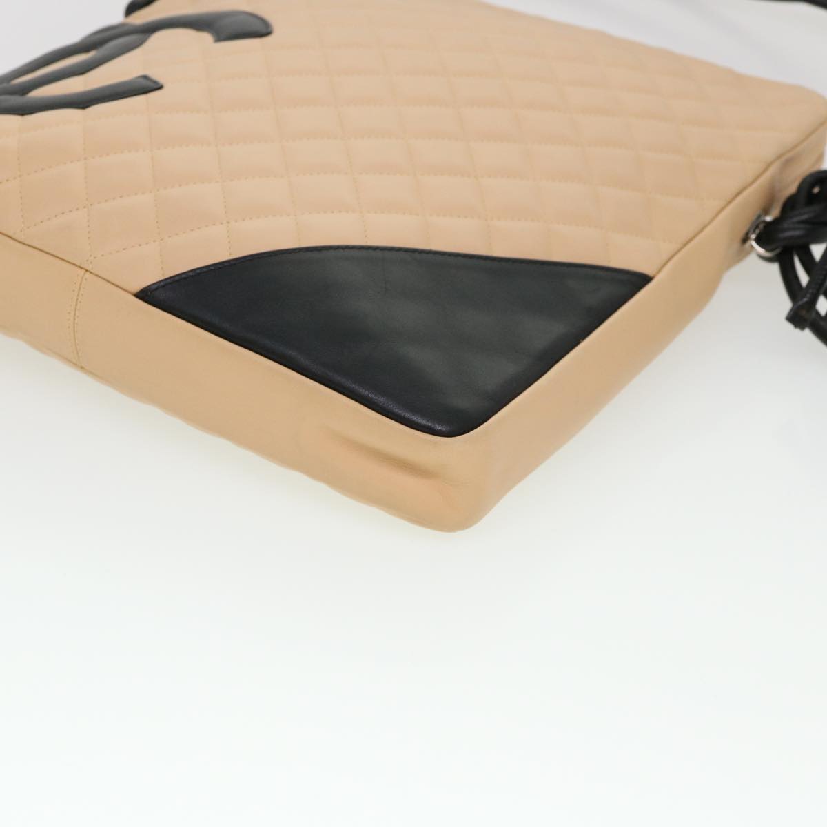CHANEL Cambon Line Shoulder Bag Caviar Skin Beige CC am4027