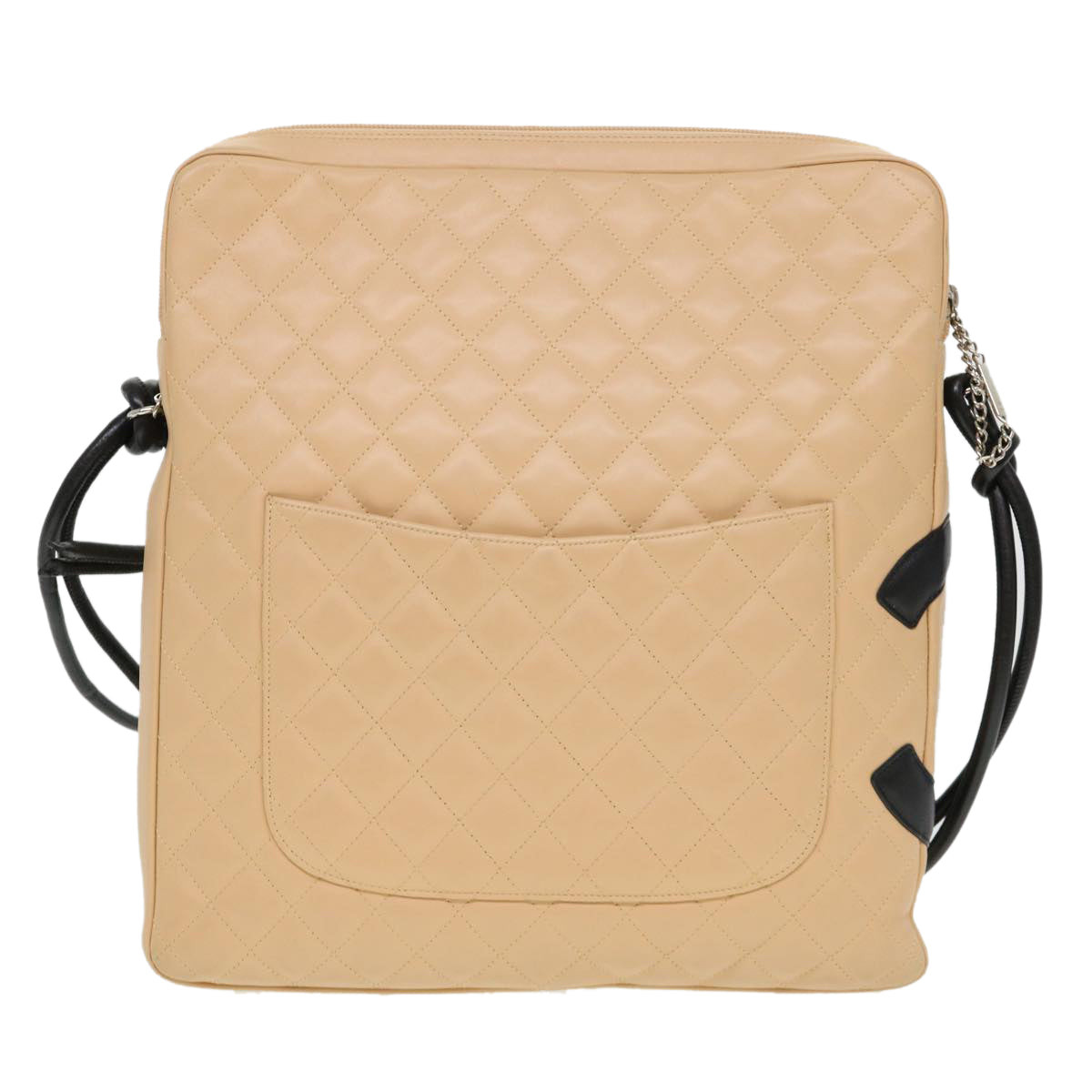 CHANEL Cambon Line Shoulder Bag Caviar Skin Beige CC am4027