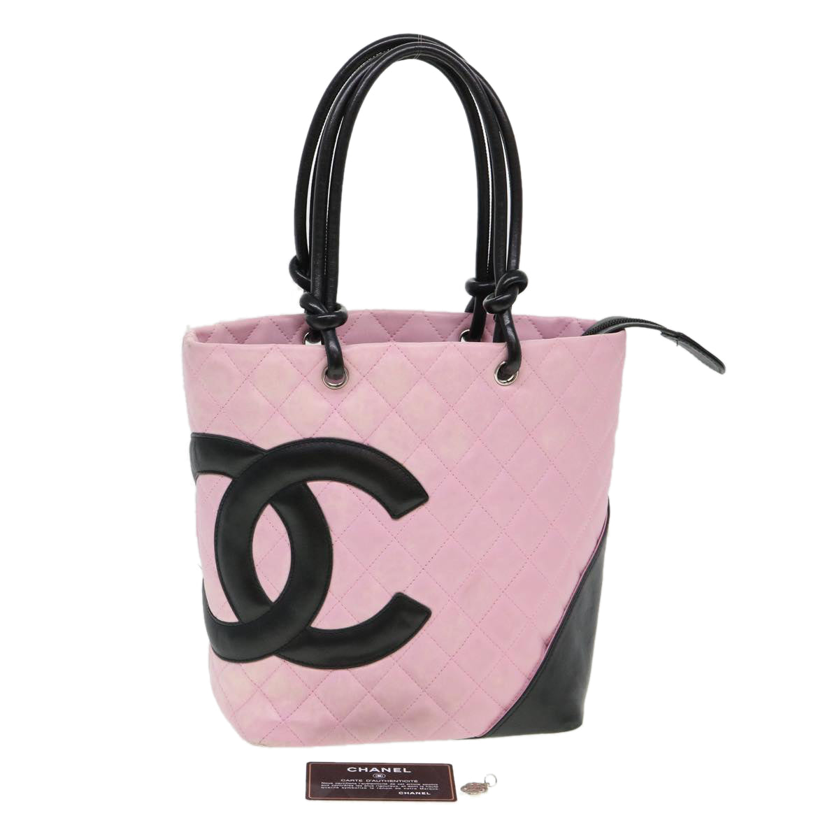 CHANEL Cambon Line Shoulder Bag Caviar Skin Pink CC am4029A