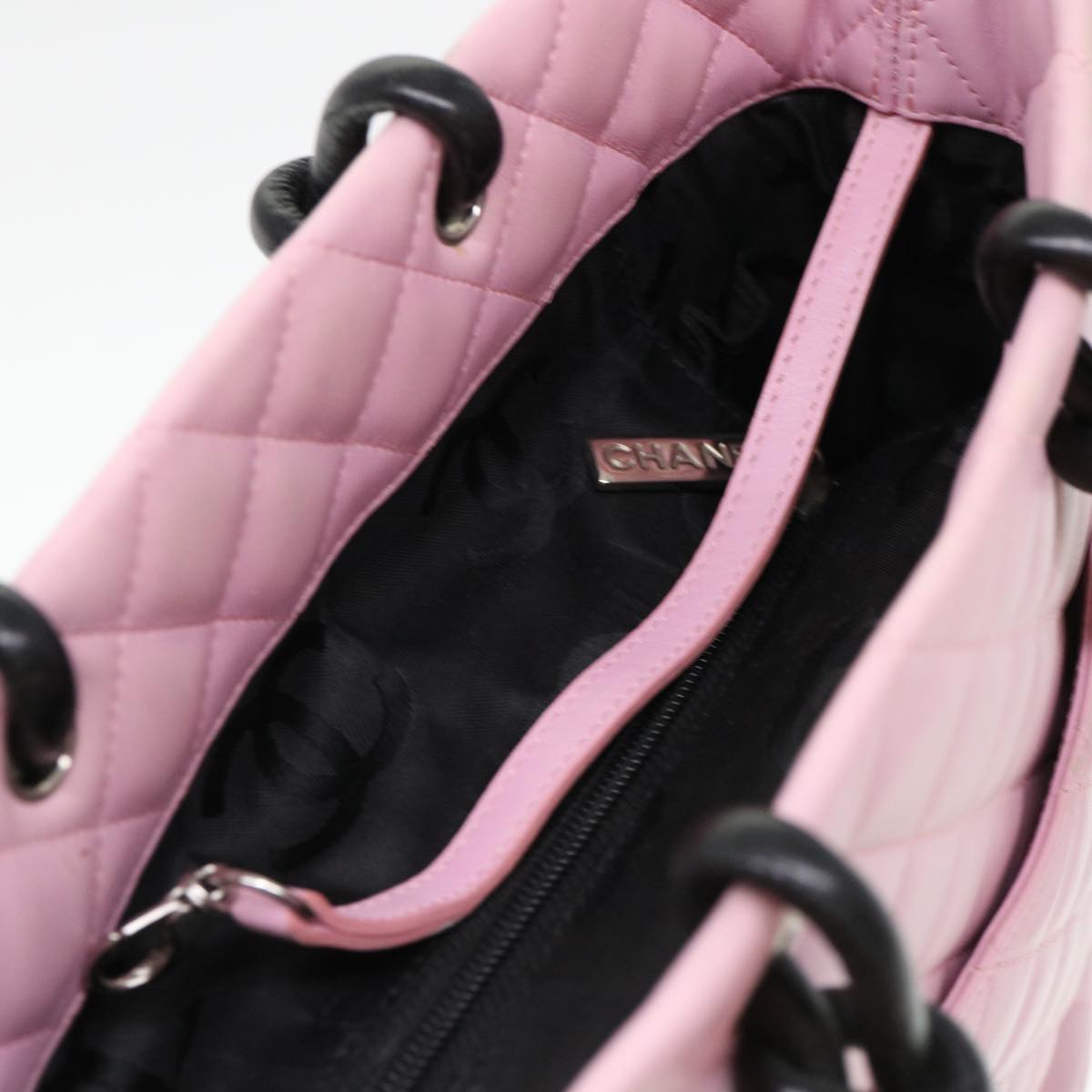 CHANEL Cambon Line Shoulder Bag Caviar Skin Pink CC am4029A