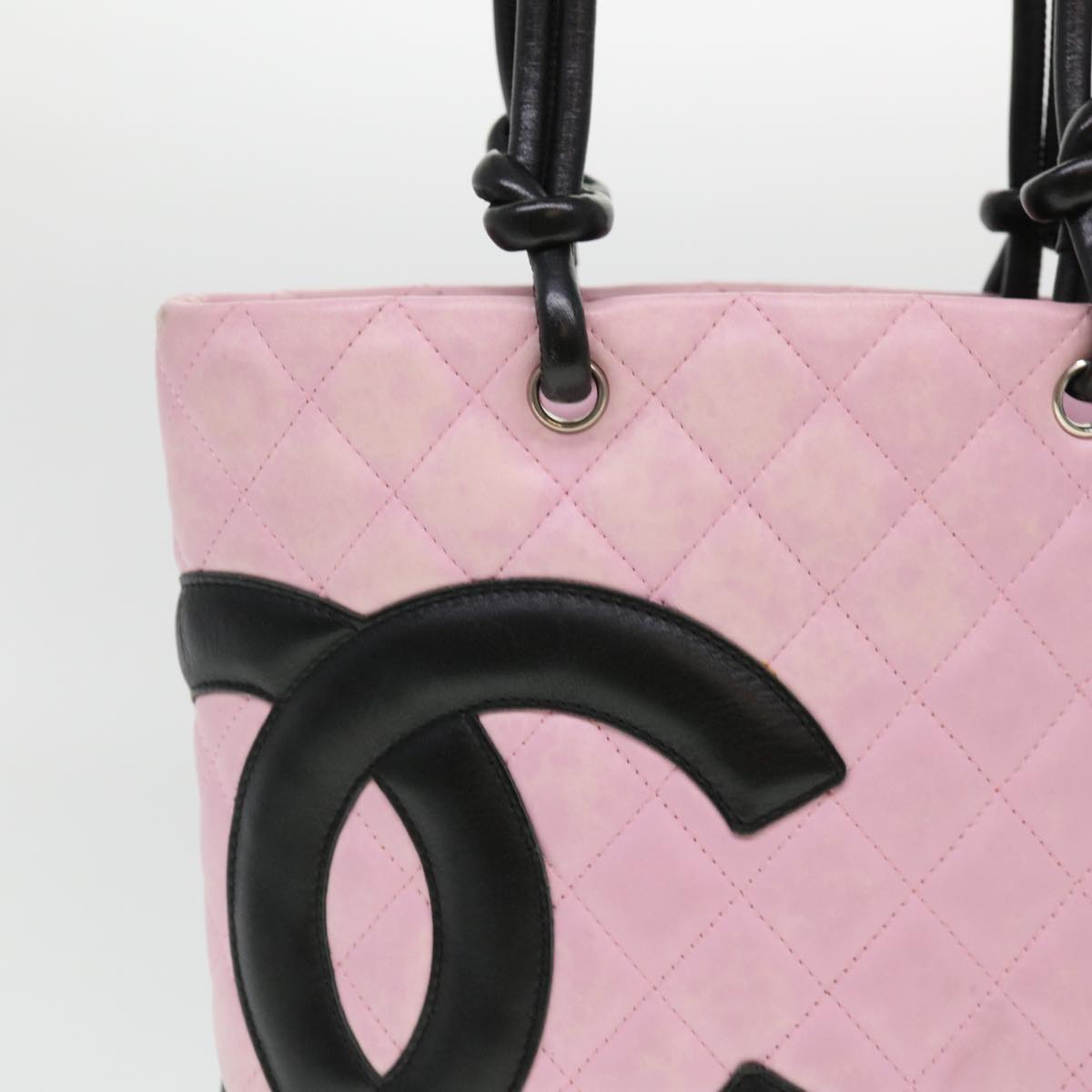 CHANEL Cambon Line Shoulder Bag Caviar Skin Pink CC am4029A