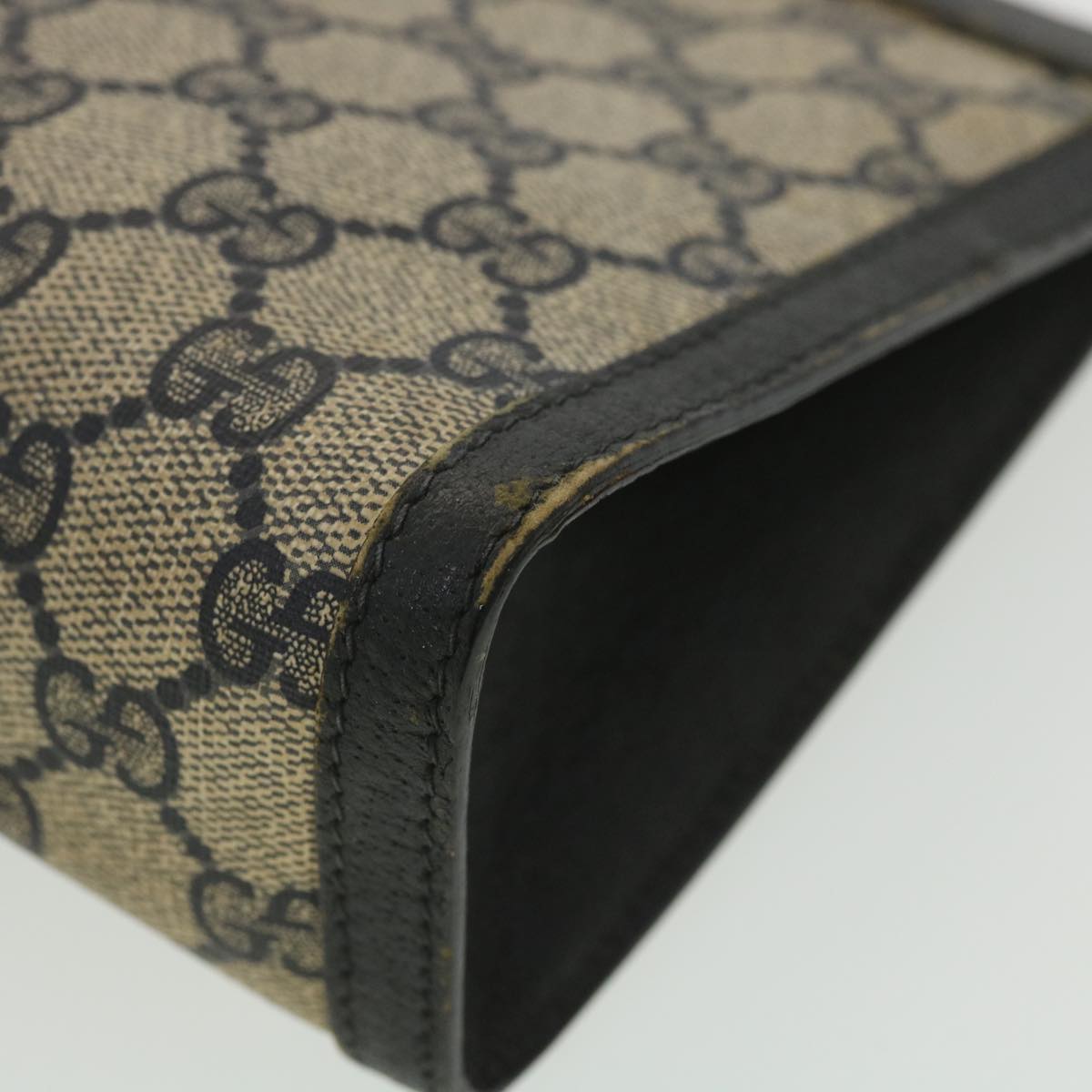GUCCI GG Canvas Sherry Line Clutch Bag Gray Red Navy 89.01.032 am4045
