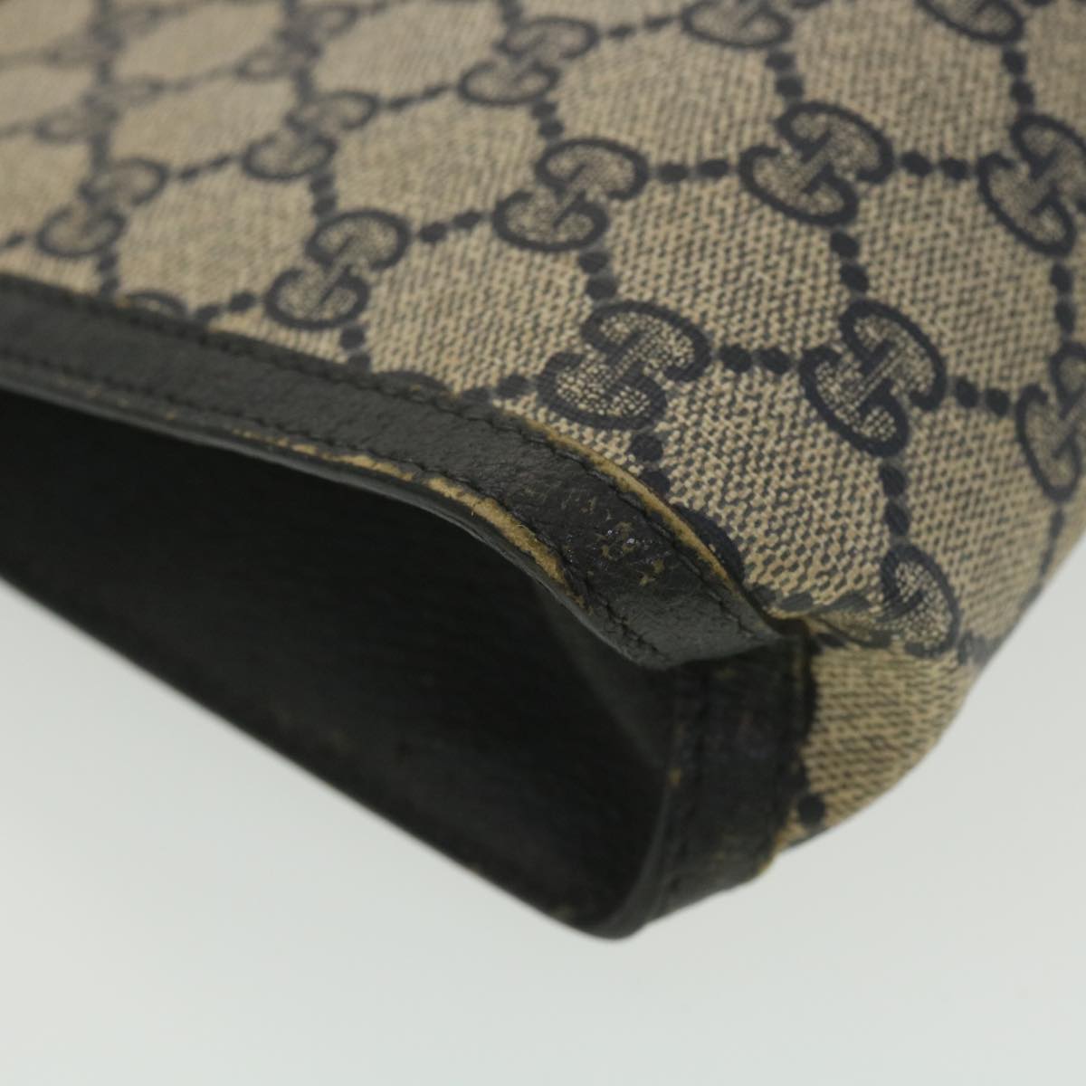 GUCCI GG Canvas Sherry Line Clutch Bag Gray Red Navy 89.01.032 am4045