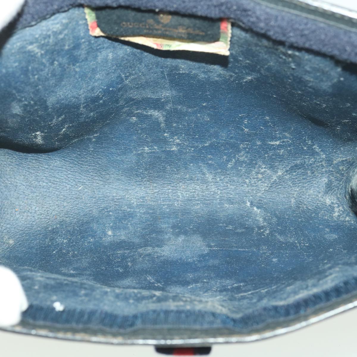 GUCCI GG Canvas Sherry Line Clutch Bag Gray Red Navy 89.01.032 am4045