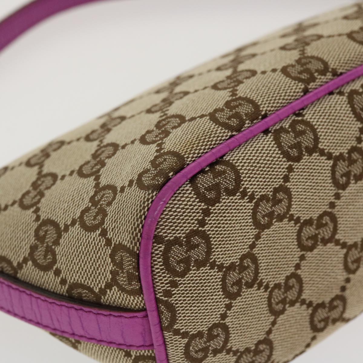 GUCCI GG Canvas Sherry Line Accessory Pouch Beige Pink 141809 am4129