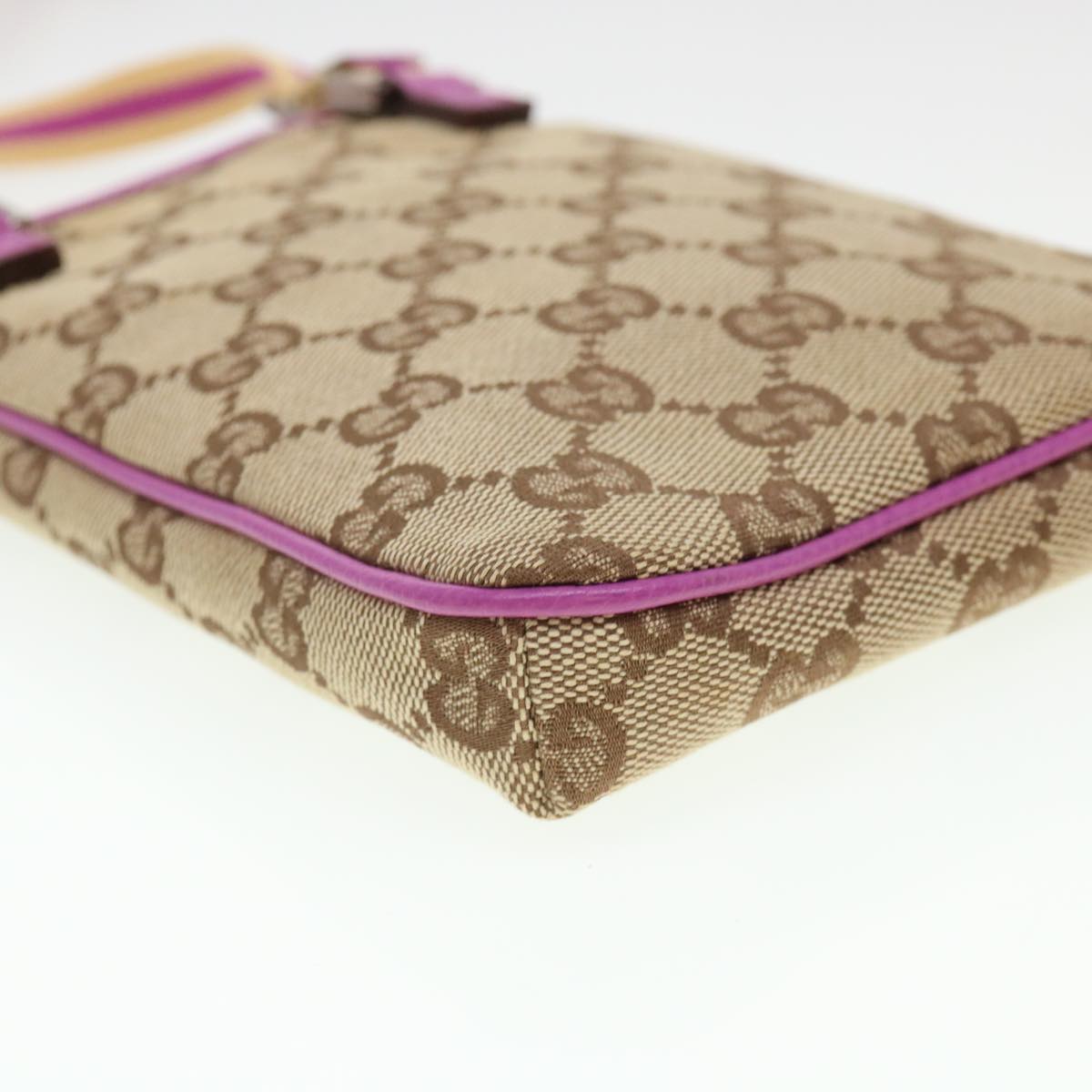 GUCCI GG Canvas Sherry Line Shoulder Bag Beige Pink 141863 am4134