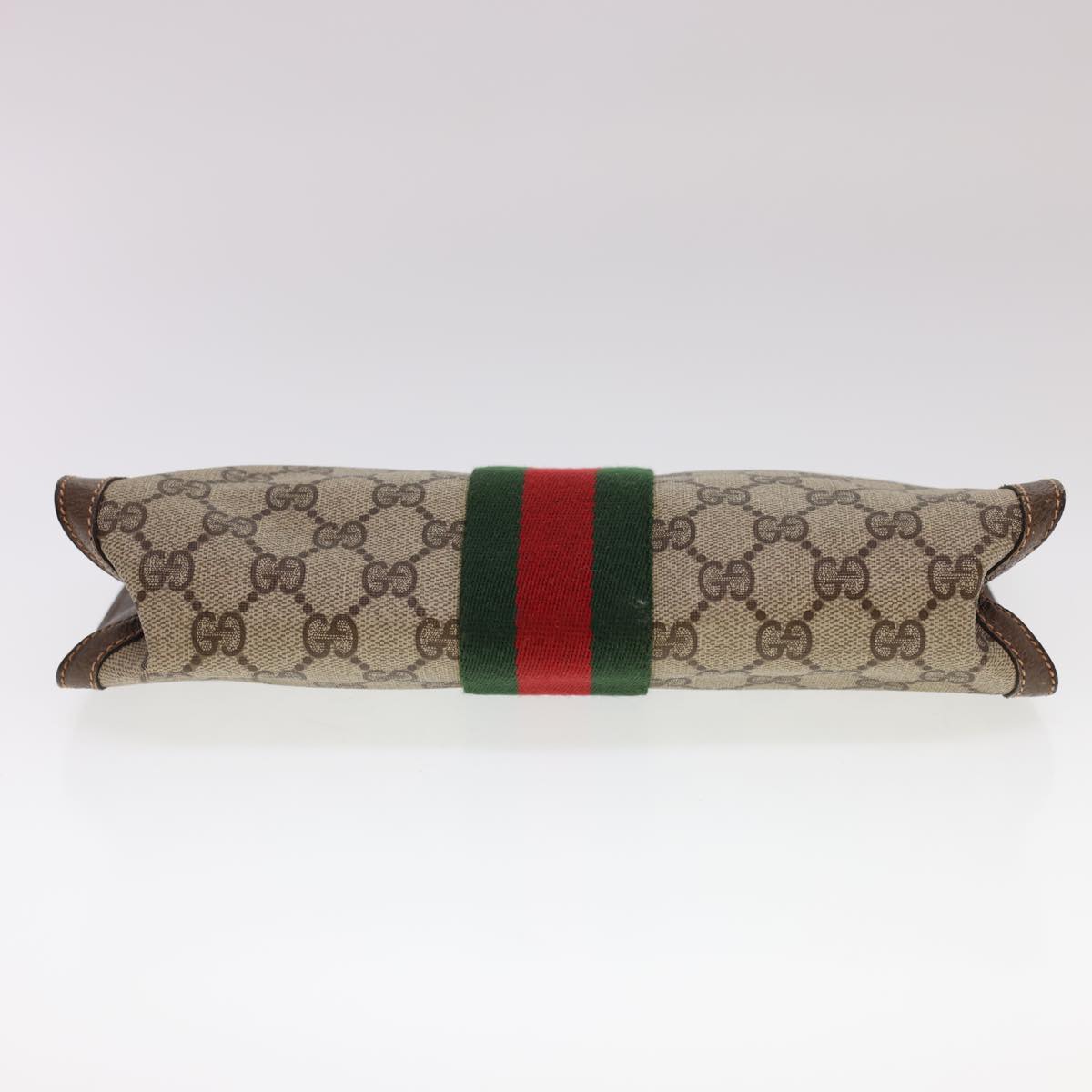 GUCCI GG Canvas Web Sherry Line Clutch Bag Beige Red Green 8901002 am4170