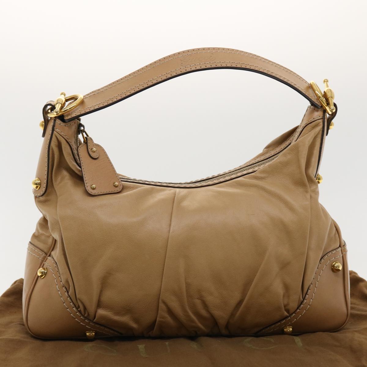 GUCCI Shoulder Bag Leather Brown 204991 am4195