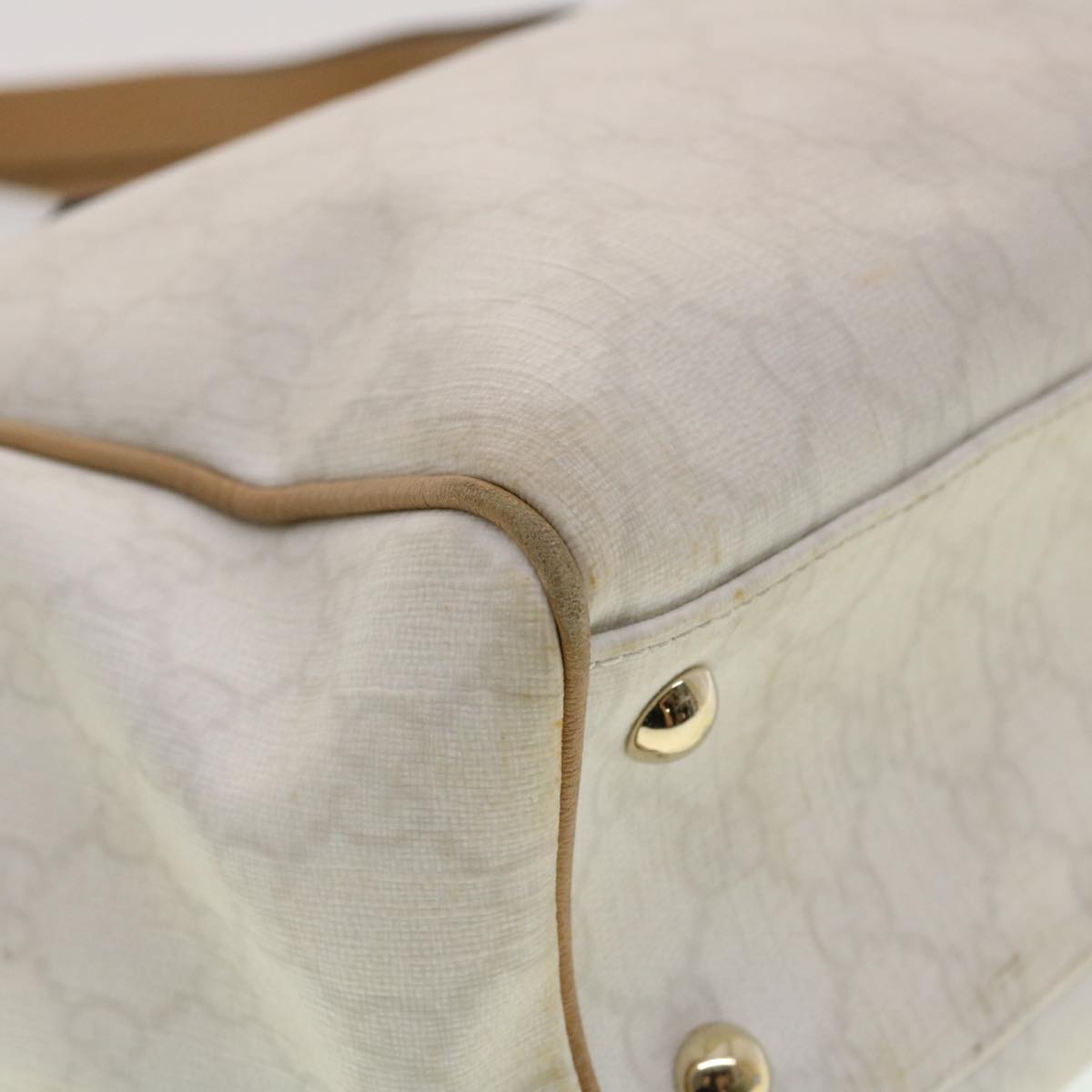 GUCCI GG Canvas Shoulder Bag PVC Leather White 26422 am4201