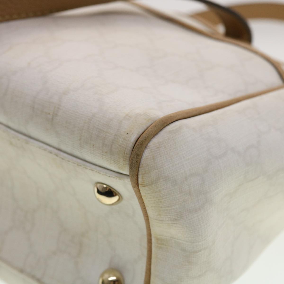 GUCCI GG Canvas Shoulder Bag PVC Leather White 26422 am4201