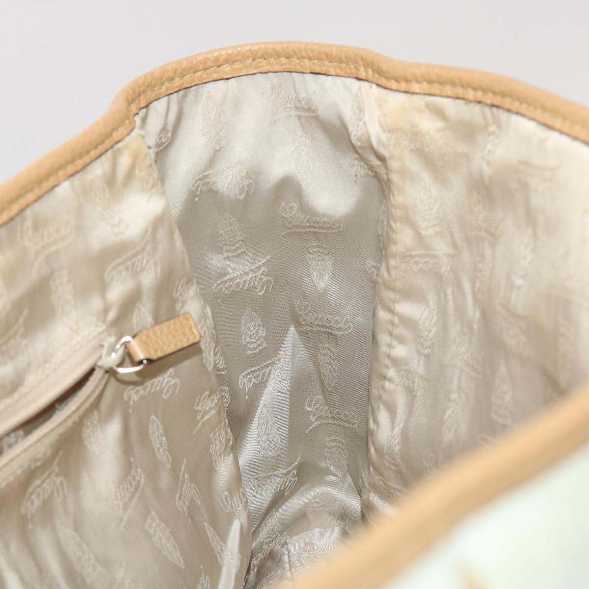 GUCCI GG Canvas Shoulder Bag PVC Leather White 26422 am4201