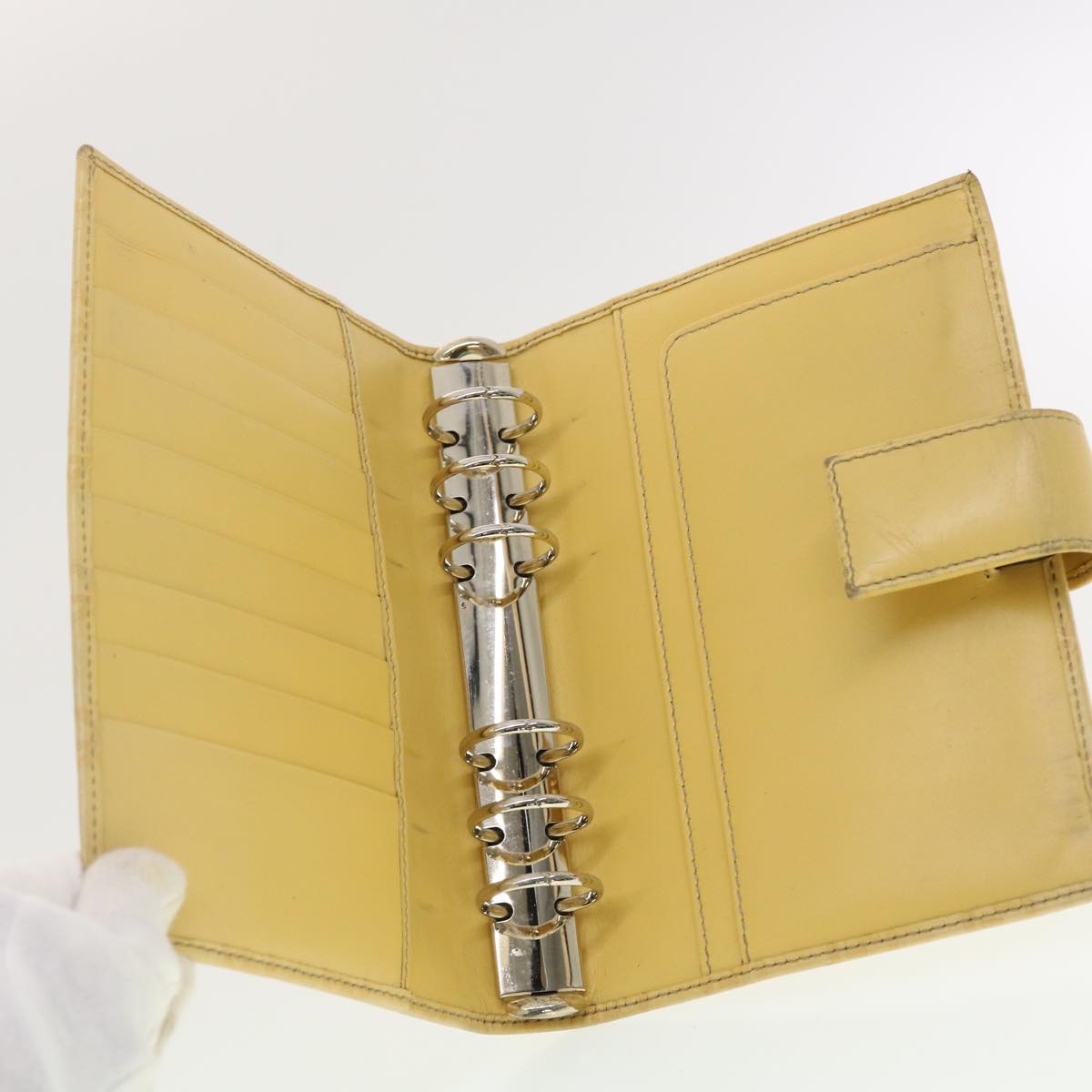 GUCCI Gucci Shima GG Day Planner Cover Leather Yellow 115241 am4214