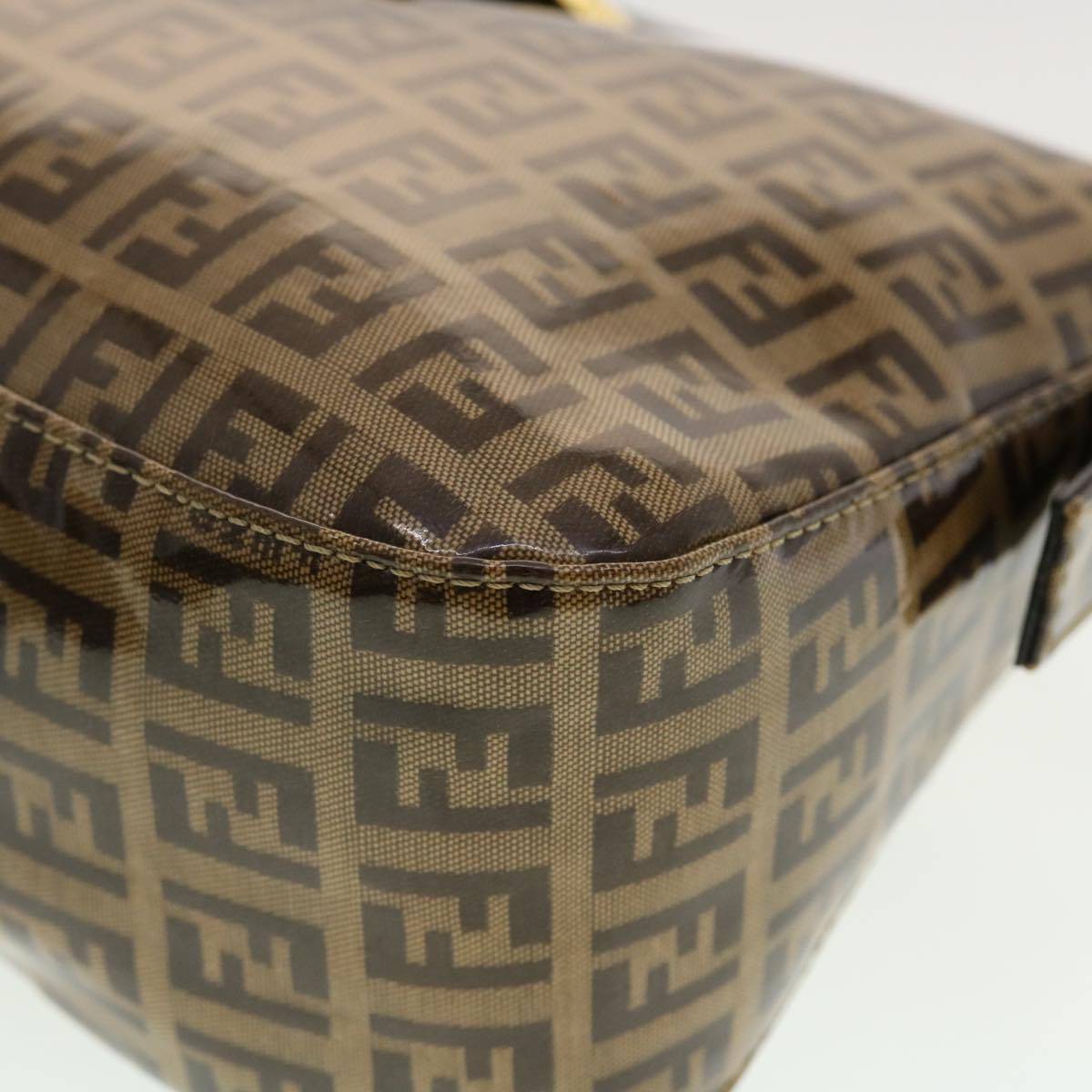 FENDI Zucchino Canvas Mamma Baguette Shoulder Bag Coated Canvas am4224