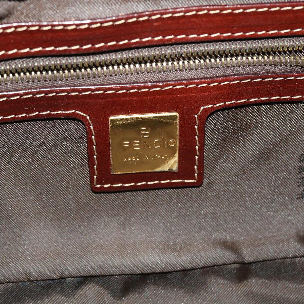 FENDI Zucchino Canvas Mamma Baguette Shoulder Bag Coated Canvas am4224