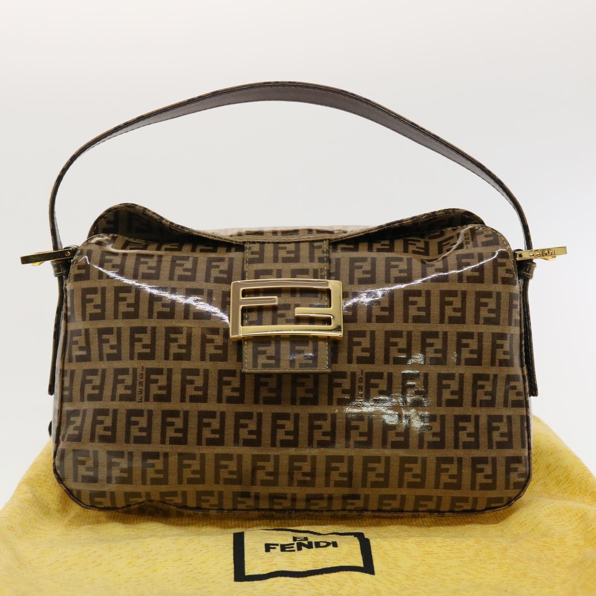 FENDI Zucchino Canvas Mamma Baguette Shoulder Bag Coated Canvas am4224