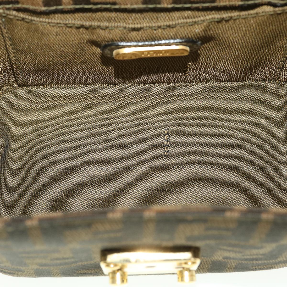 FENDI Zucca Canvas Hand Bag Nylon 2way Brown Black am4252