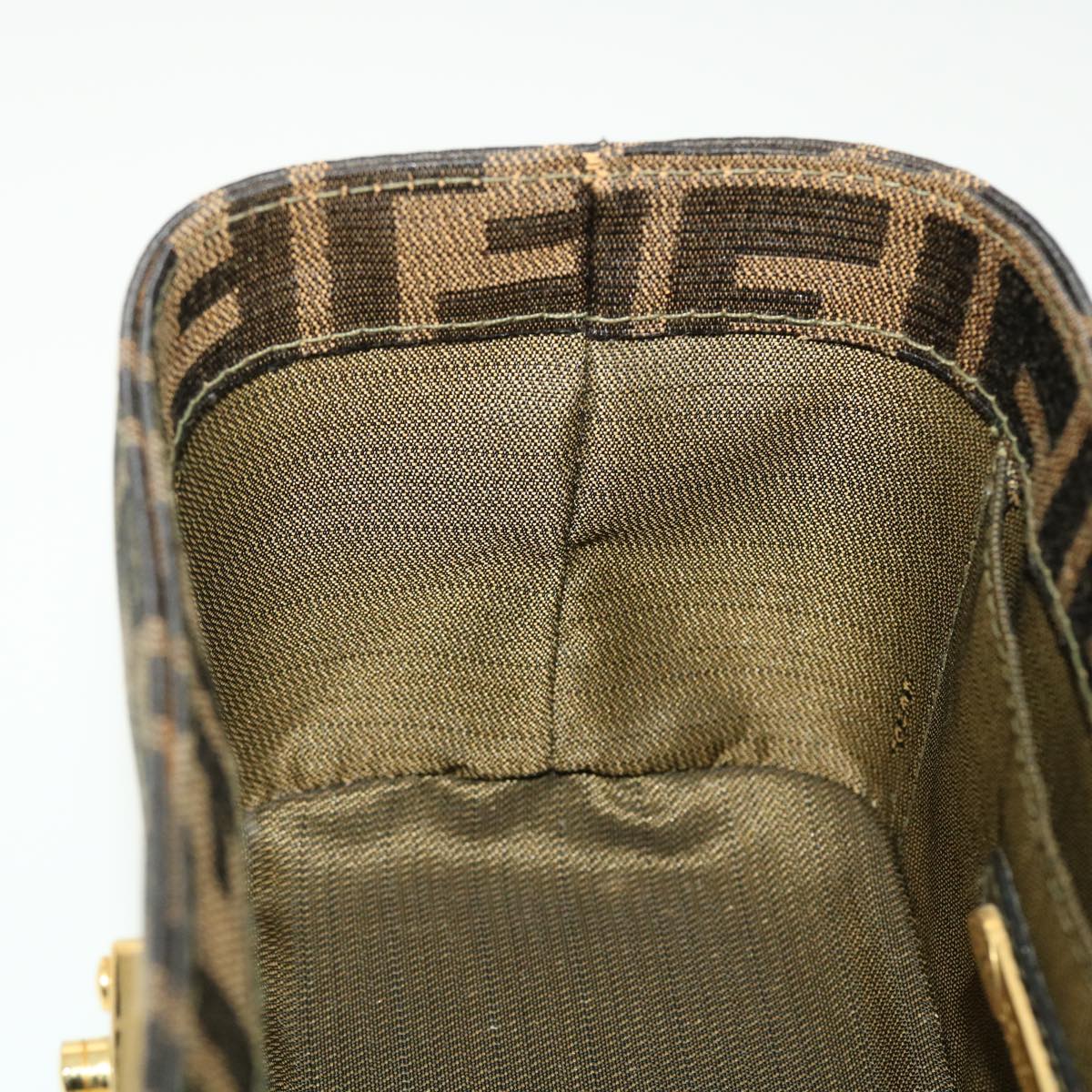 FENDI Zucca Canvas Hand Bag Nylon 2way Brown Black am4252A