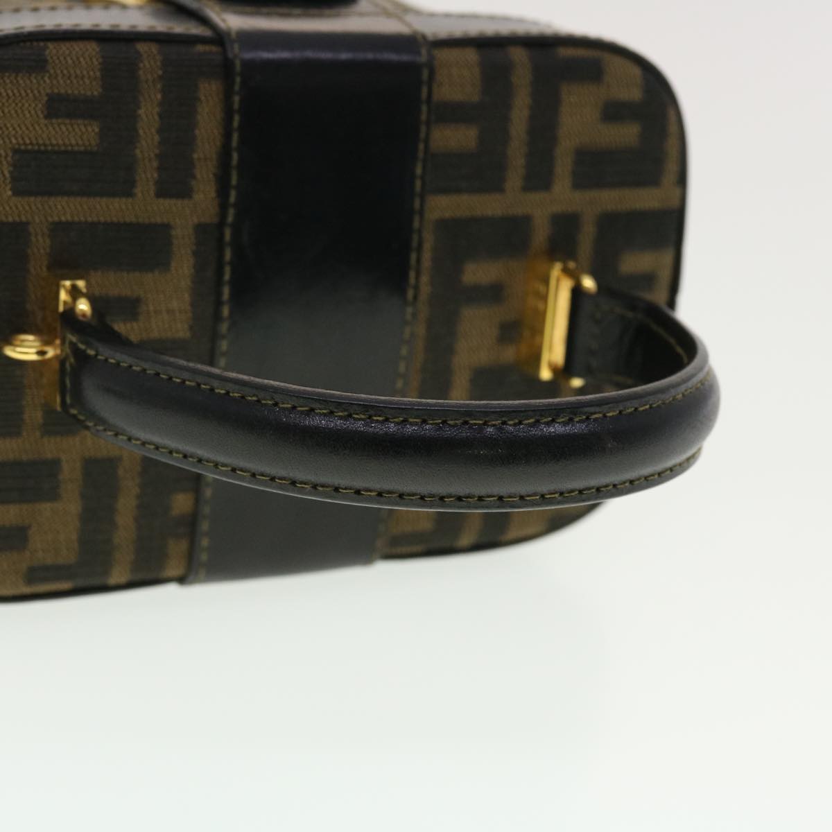 FENDI Zucca Canvas Hand Bag Nylon 2way Brown Black am4252A
