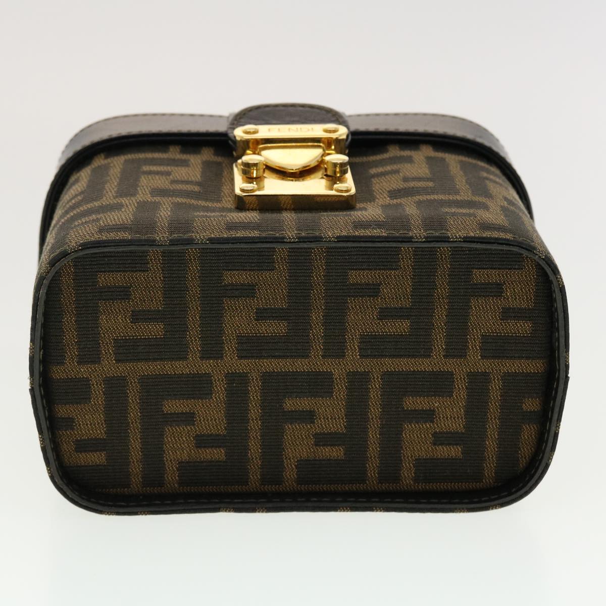 FENDI Zucca Canvas Hand Bag Nylon 2way Brown Black am4252A