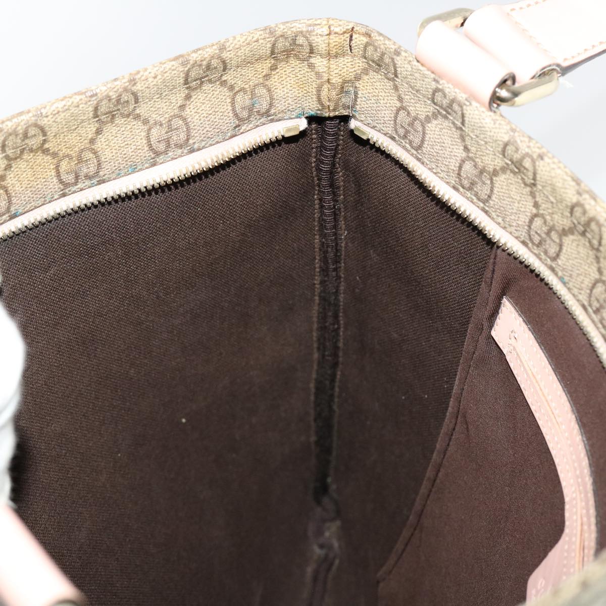 GUCCI GG Canvas Shoulder Bag PVC Leather Beige 201446 am4260