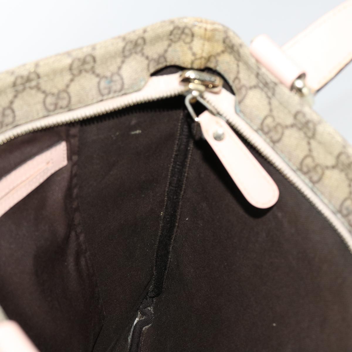 GUCCI GG Canvas Shoulder Bag PVC Leather Beige 201446 am4260
