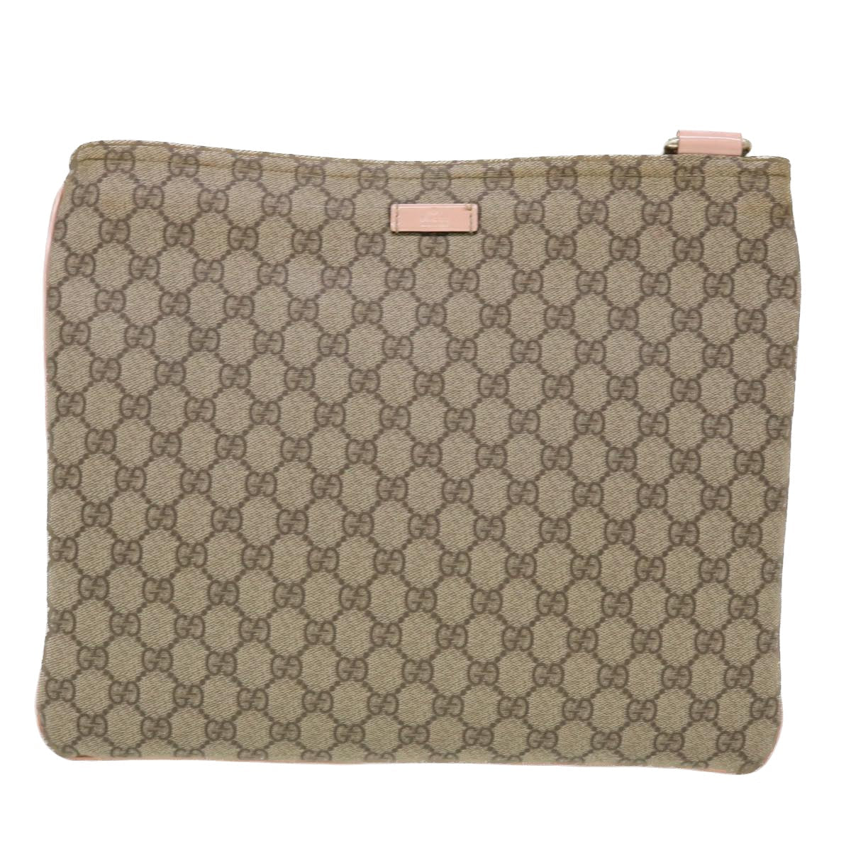 GUCCI GG Canvas Shoulder Bag PVC Leather Beige 201446 am4260