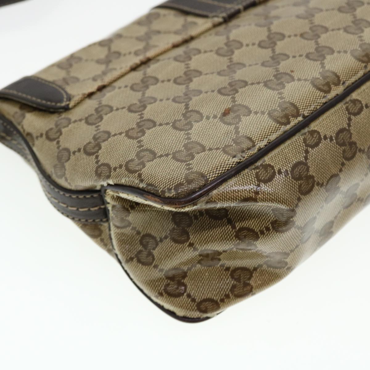 GUCCI GG Canvas Shoulder Bag Coated Canvas Beige 181483 am4265