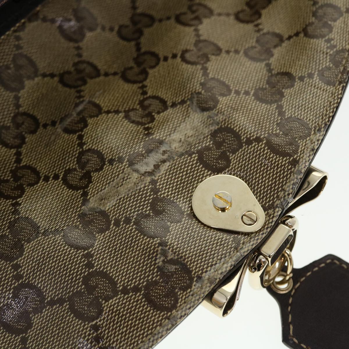 GUCCI GG Canvas Shoulder Bag Coated Canvas Beige 181483 am4265